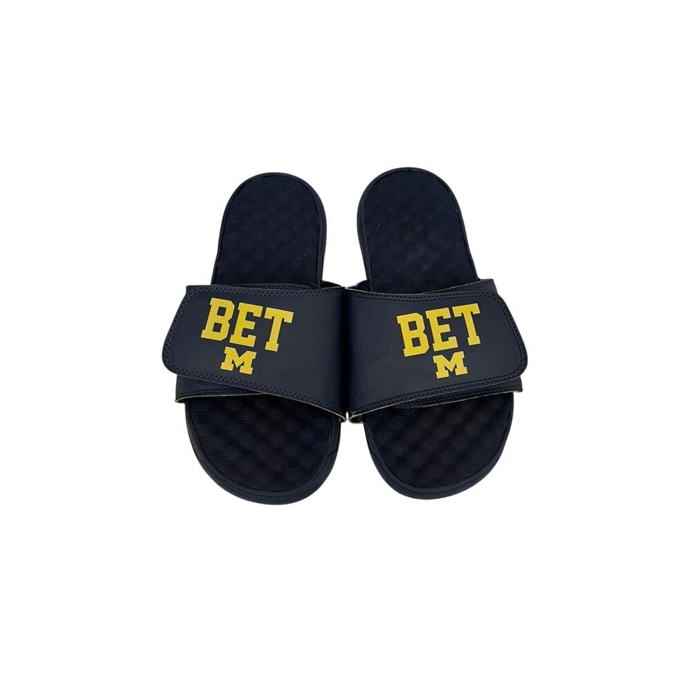 ISlide Navy Michigan Wolverines BET Slip On Slide Sandals Size 7
